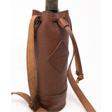 Leather Wine Tote with Drawstring